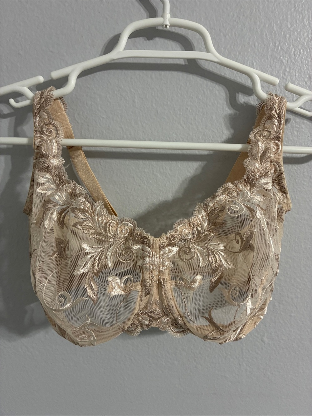 Soma Sensuous Lace Sheer Embroidered Unlined Underwire Bra, Warm Amber 34G